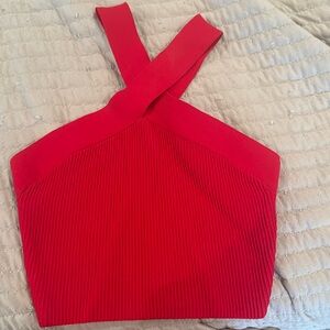 Babaton Sculpt Knit Criss Cross Cropped Tank